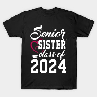 Class of 2024 Senior Gifts Funny Senior Sister T-Shirt